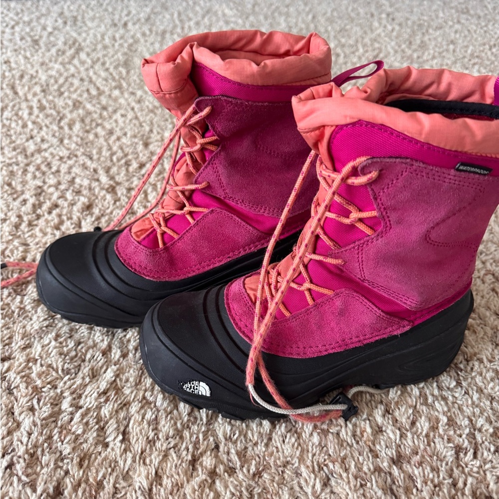The North Face Kids Pink and Black Snow Boots